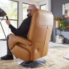 Kožené polohovací televizní křeslo SITZGEFÜHL PLUS XTRA STYLE s vysokou nosností do 200 Kg