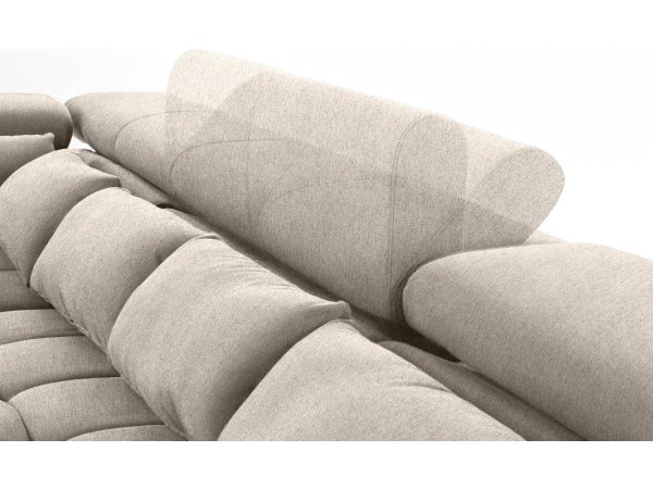 Rohová sedací souprava do tvaru U s nastavitelnými opěrkami ORION