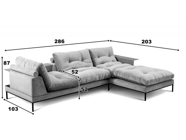 Designová rohová sedací souprava STUDY