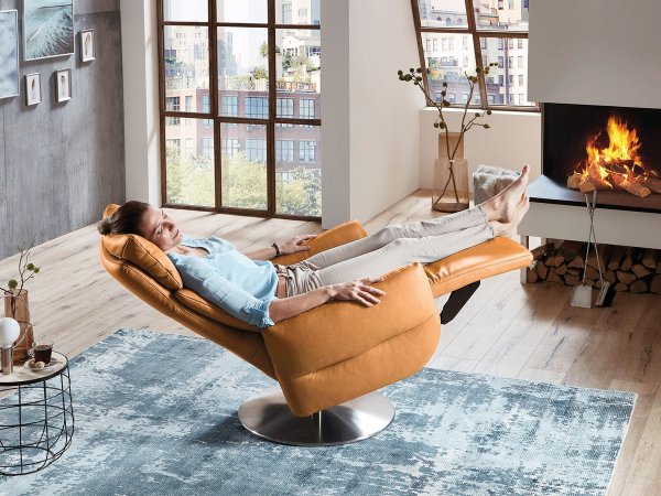 Kožené polohovací televizní křeslo SITZGEFÜHL RELAXX XC 3