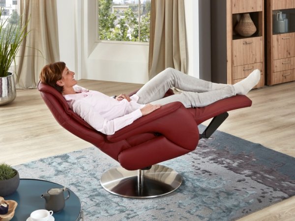 Kožené polohovací televizní křeslo ISABELLA