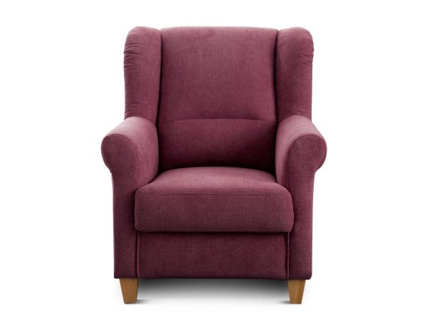 Růžové křeslo ušák FÜNEN v látce Paris chianti