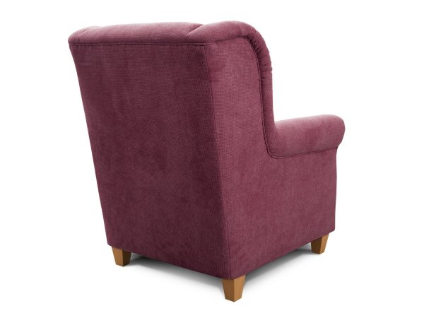 Růžové křeslo ušák FÜNEN v látce Paris chianti