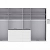 Moderní šatní skříň SHANGHAI 2 se zásuvkami - 350 cm, bílé sklo