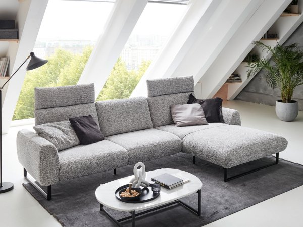 Designová rohová sedací souprava ROMA s ohebnými opěrkami