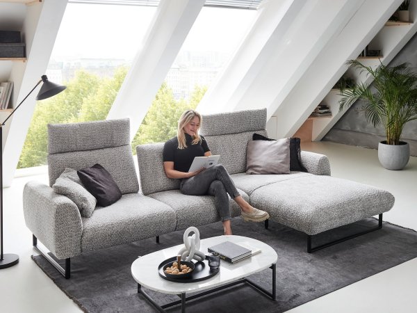 Designová rohová sedací souprava ROMA s ohebnými opěrkami