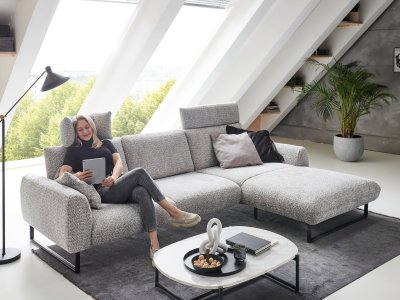 Designová rohová sedací souprava ROMA s ohebnými opěrkami