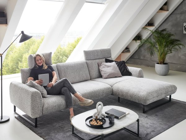 Designová rohová sedací souprava ROMA s ohebnými opěrkami