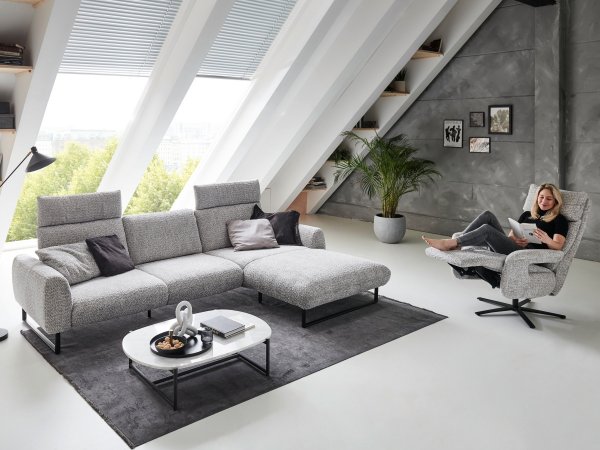 Designová rohová sedací souprava ROMA s ohebnými opěrkami