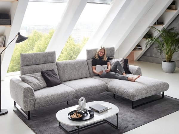 Designová rohová sedací souprava ROMA s ohebnými opěrkami