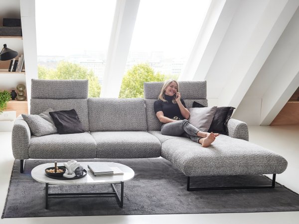 Designová rohová sedací souprava ROMA s ohebnými opěrkami