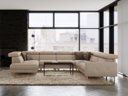 Kožená rohová sedací souprava do U GORDON s rozkladem pro každodenní spaní