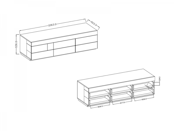 Nábytek do obývacího pokoje SILKE I bílá/bílý lesk - dub wotan