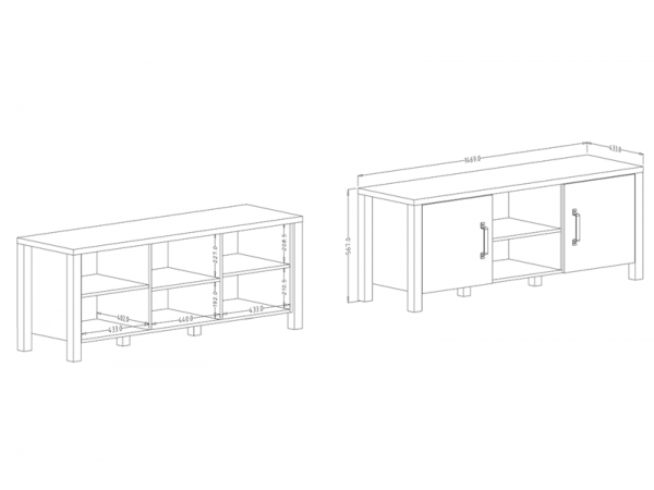 Nábytek do obývacího pokoje OLIN I Appenzellský smrk/černý mat