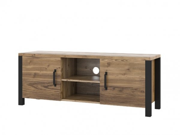 Nábytek do obývacího pokoje OLIN III Appenzellský smrk/černý mat