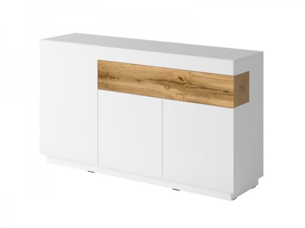 Nábytek do obývacího pokoje SILKE IV bílá/bílý lesk - dub wotan