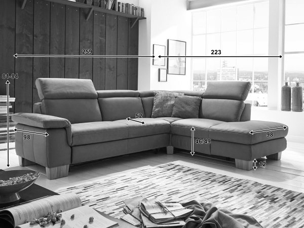 Rohová rozkládací sedací souprava LAVA XC 5