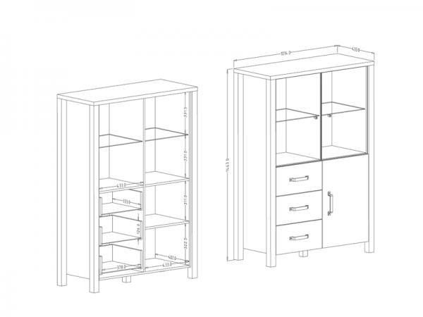 Nábytek do obývacího pokoje OLIN I Appenzellský smrk/černý mat
