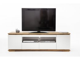 Televizní komoda CHIARO matná bílá/dub