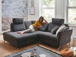 Rohová sedací souprava s relax funkcí a nastavitelnou hloubkou sedu TV MIA XC