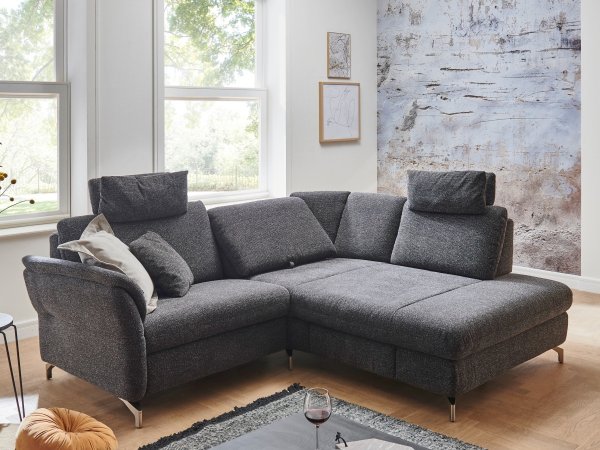 Rohová sedací souprava s relax funkcí a nastavitelnou hloubkou sedu TV MIA XC