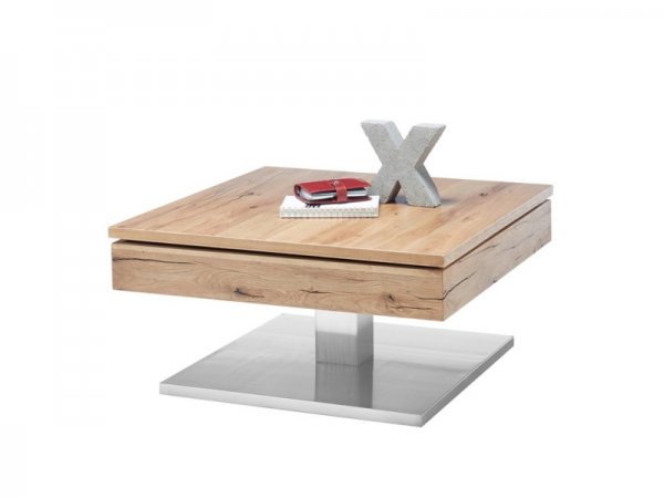 Konferenční stolek MONROVIA dub sukatý/leštěná ocel