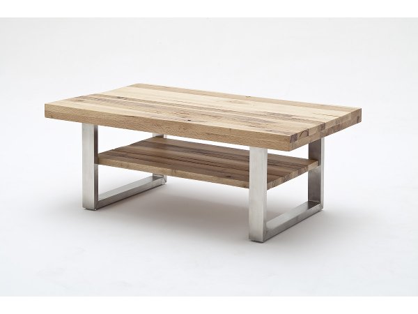 VÝPRODEJ: Konferenční stolek CASTELLO dub divoký přírodní/leštěná ocel
