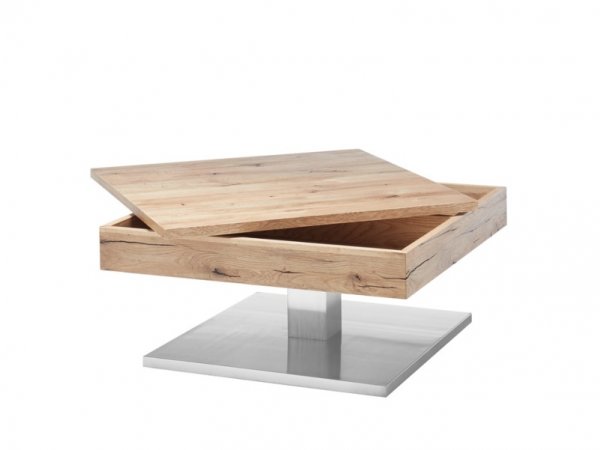 Konferenční stolek MONROVIA dub sukatý/leštěná ocel