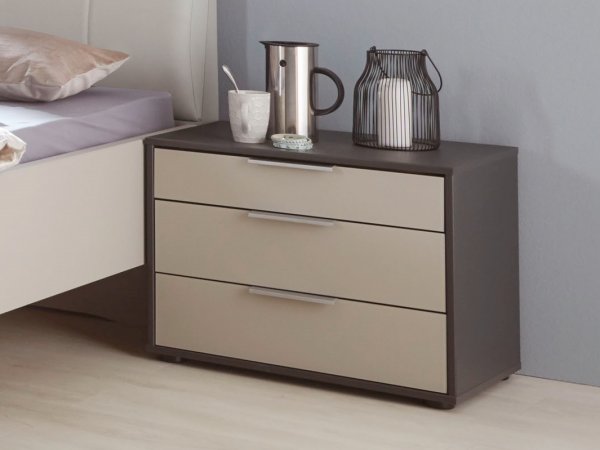 Moderní ložnice GLASGOW grafit / sklo šedý mat 2