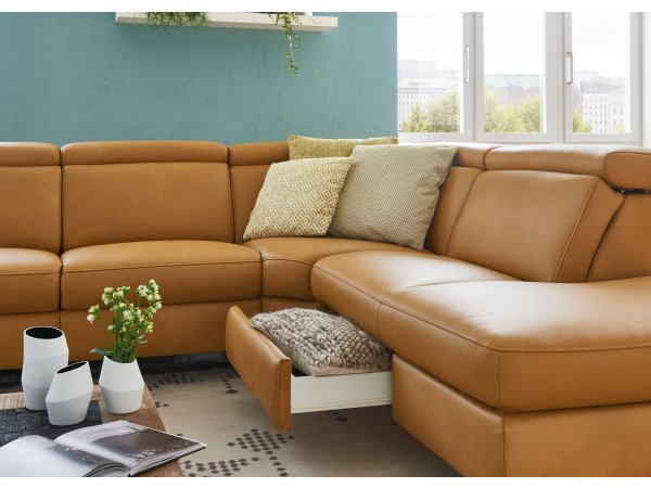 Kožená rohová sedací souprava LAVA XC 7