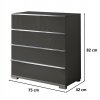 Komoda se zásuvkami SHANGHAI 2 - 75 cm, sklo Havanna