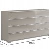 Komoda se zásuvkami SHANGHAI 2 - 149 cm, sklo Kieselgrau