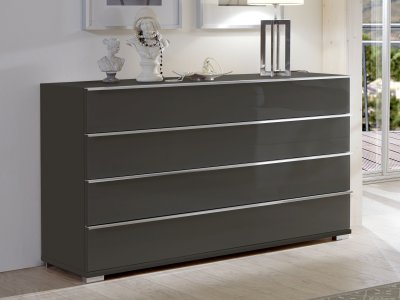 Komoda se zásuvkami SHANGHAI 2 - 149 cm, sklo Havanna