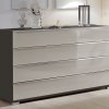 Komoda se zásuvkami SHANGHAI 2 - 149 cm, Havanna / sklo Kieselgrau