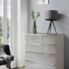 Komoda se zásuvkami SHANGHAI 2 - 75 cm, sklo Kieselgrau