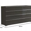 Komoda se zásuvkami SHANGHAI 2 - 149 cm, sklo Havanna