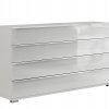 Komoda se zásuvkami SHANGHAI 2 - 149 cm, bílé sklo