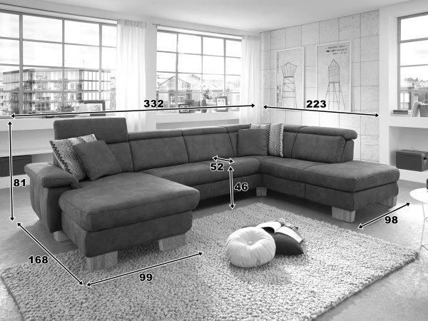 Rohová sedací souprava do tvaru U LAVA 2.0