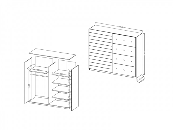 Moderní ložnice GALAXY dub Monastery/černý lesk