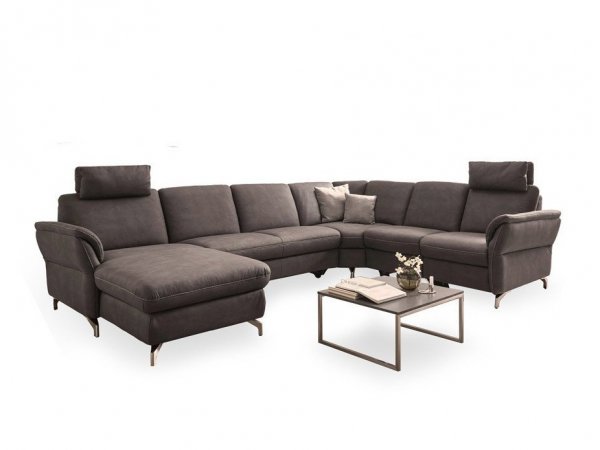 Kožená rohová sedací souprava do tvaru U MIA XC