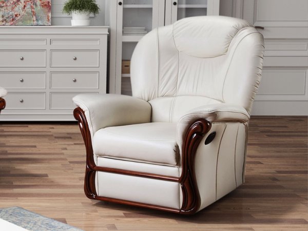 Klasická kožená sedací souprava s křeslem funkcí relax s elektrickým ovládáním VERONA 3+1+1