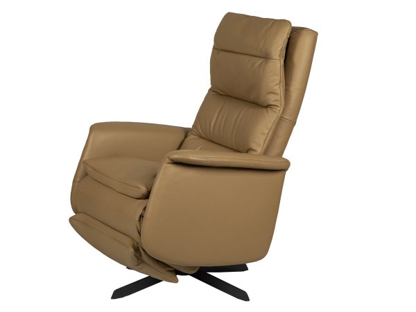 Otočné a polohovací kožené křeslo SENSMOR