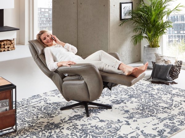 Kožené polohovací televizní křeslo Sitzgefühl 6