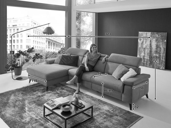 Rohová sedací souprava LAVA XC 6