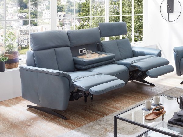 Luxusní kožená pohovka s motorovou funkcí relax LORENZO