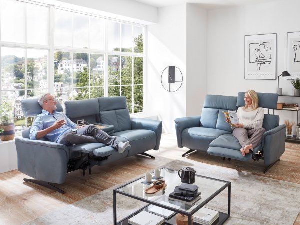 Luxusní kožená sedací souprava s funkcí relax 3+2 LORENZO