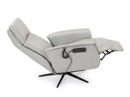 Kožené otočné relaxační křeslo s masážní funkcí SUPERIOR