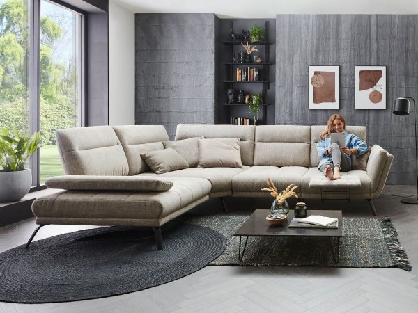 Rohová sedací souprava s nastavitelnou hloubkou sedáku DAYTON