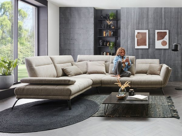 Rohová sedací souprava s nastavitelnou hloubkou sedáku DAYTON