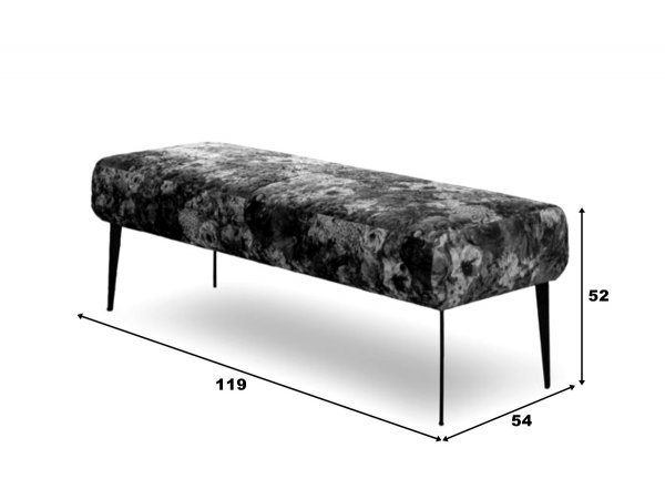 Stylová lavice v květinovém potahu AMBER